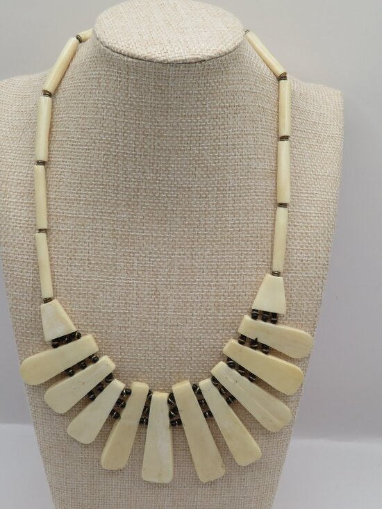 Jewelry - Bone Tribal Bib Choker Necklace